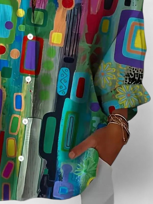 Rose | Blusa Elegante con Patrón Geométrico